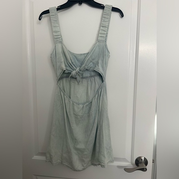 SHOW ME YOUR MUMU Revolve chambray Tana Chambray Babydoll Mini Dress size small - Picture 5 of 12